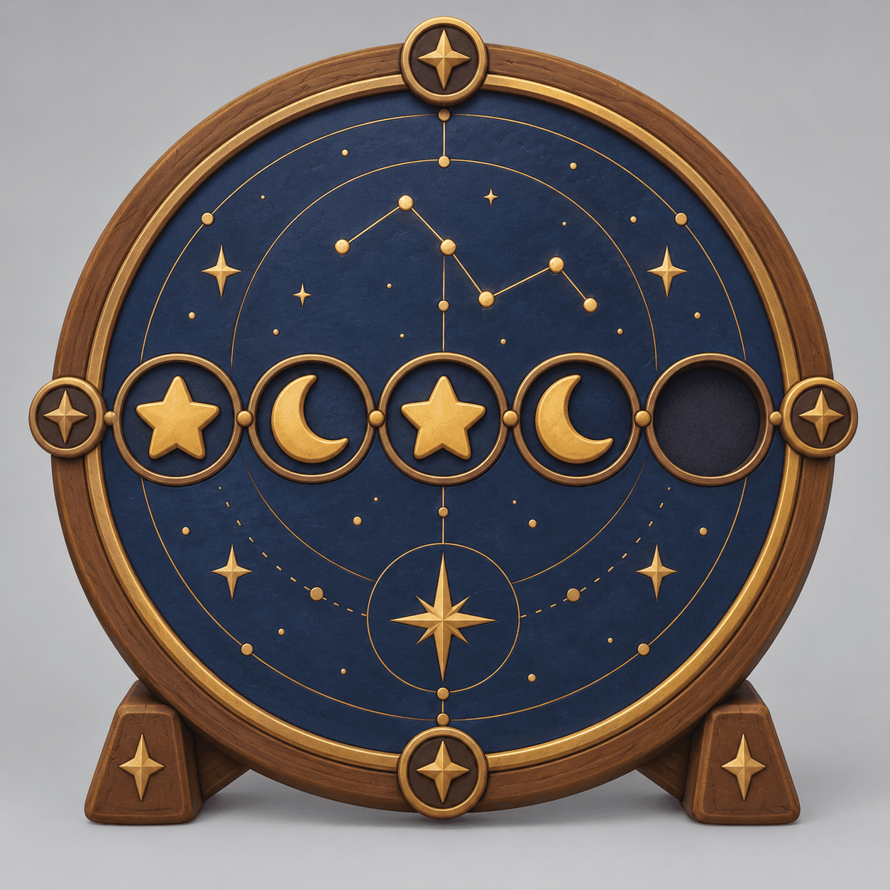 Capy star-pattern board with star, crescent and empty slots