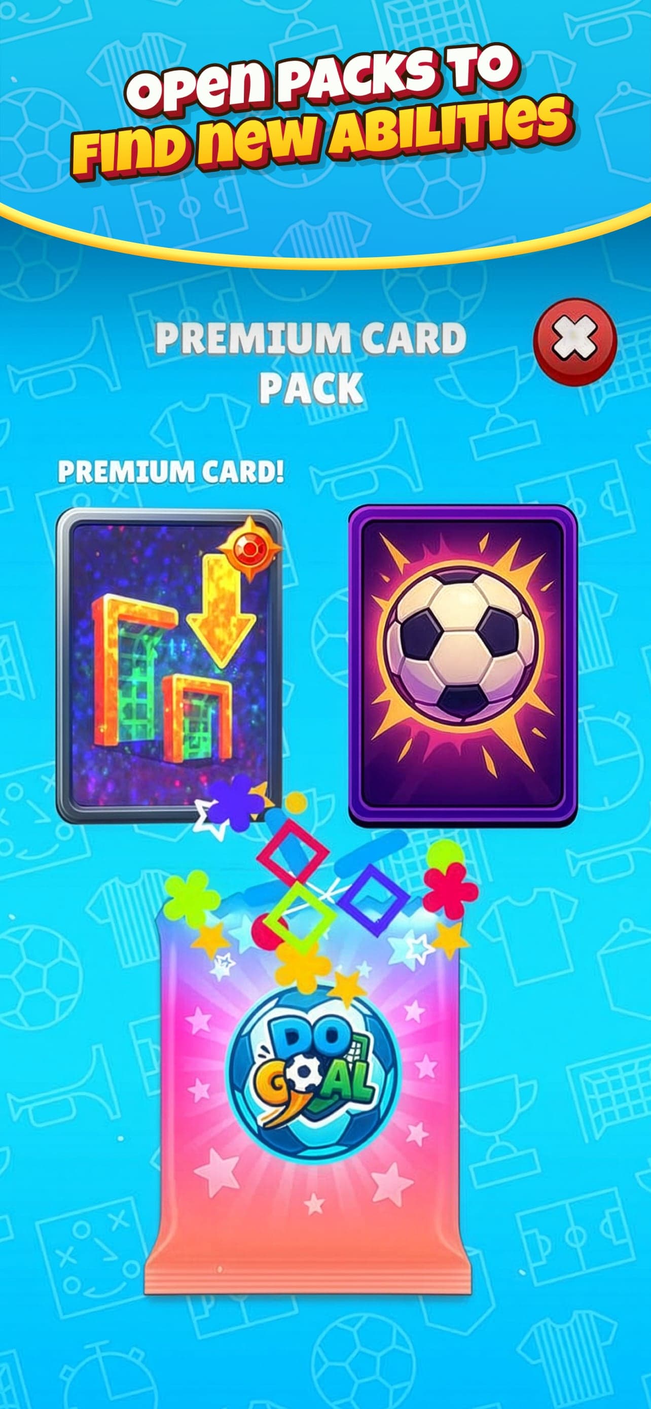 Open packs to find new abilities: a premium card pack opening