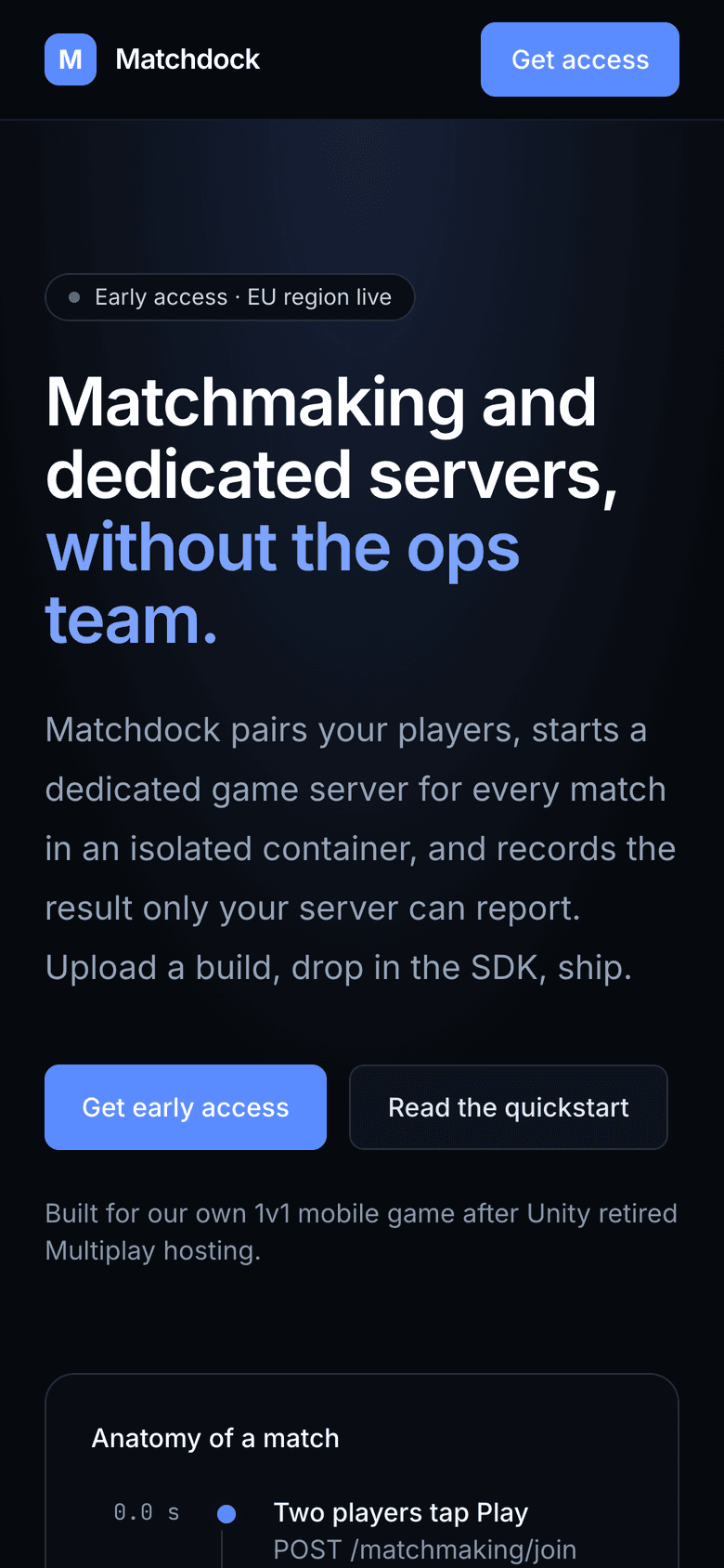 matchdock.io on a phone